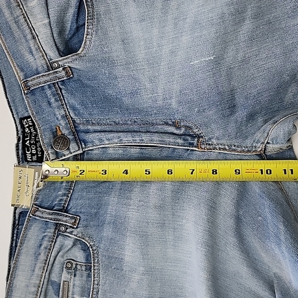 NWT Rica Lewis Men's Denim RL80 Straight Fit Faded Blue Jeans Size 34 - Picture 14 of 15
